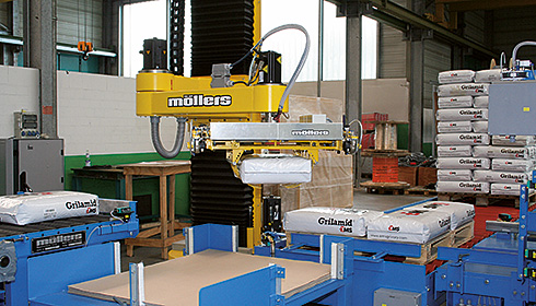 In a confined space scenario: the ROMEO® Palletizing robot